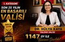 Dr. Hülya Kaya’dan “Son 25 Yılın En Başarılı Valisi” Ödülü İçin Duygulandıran Mesaj