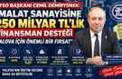 YTSO Başkanı Demiryürek: 250 Milyar TL’lik Finansman Yalova İçin Fırsat