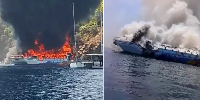 Gezi Teknesinde Yangın, 115 Yolcu Denize Atladı