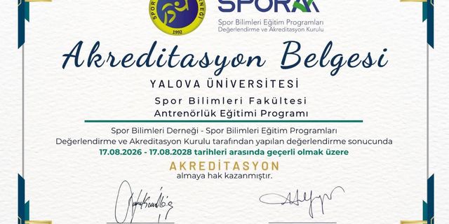 Spor Bilimleri Fakültesi'nde Kalite Tescillendi