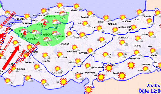 Meteoroloji’den Sağanak ve Toz Taşınımı Uyarısı: Çok Sayıda İl Etkilenecek