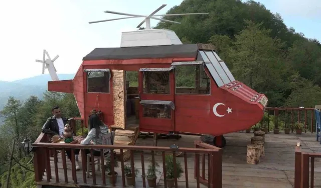 Rizeli Dağa Helikopter Yaptı, Adını 'Lazkopter' Koydu