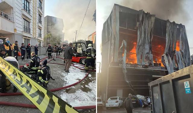 Kocaeli’de kozmetik depo­su­nda korkunç yangın: 6 can kaybı