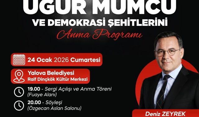 Uğur Mumcu ve Demokrasi Şehitleri Yalova’da Anılacak