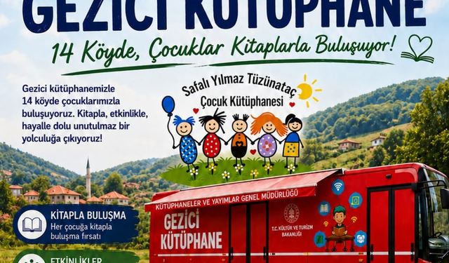 Yalova'da Gezici Çocuk Kütüphanesi 14 Köyde Yaz Tatilinde Çocuklarla Buluşuyor