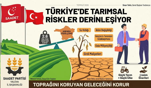 Saadet Partisi Yalova İl Başkanlığı'ndan Korkutan Tarım Raporu
