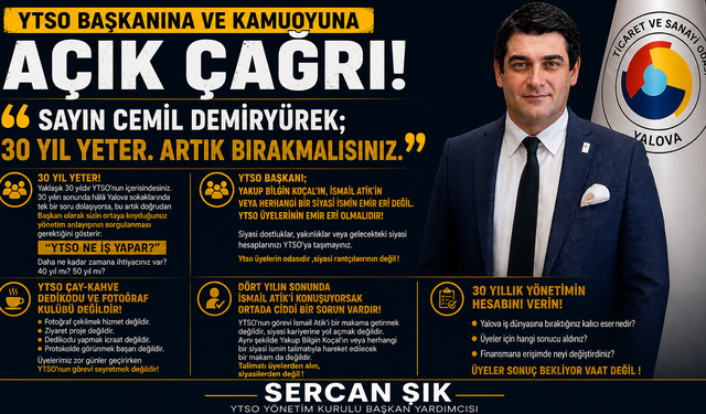 YTSO’da Sert Çıkış: Yönetim Kurulu Başkan Yardımcısı Sercan Şık’tan Cemil Demiryürek’e "30 Yıl Yeter" Çağrısı