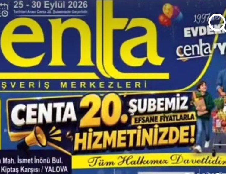 CENTA Yeni şubeside 25-30 Eylül arasında AÇILIŞA ÖZEL FIRSATLARI KAÇIRMAYIN!