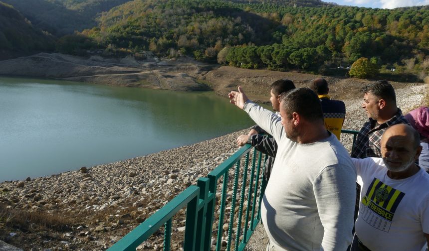 Ortaburun Göleti’nde de, su seviyesi dipte