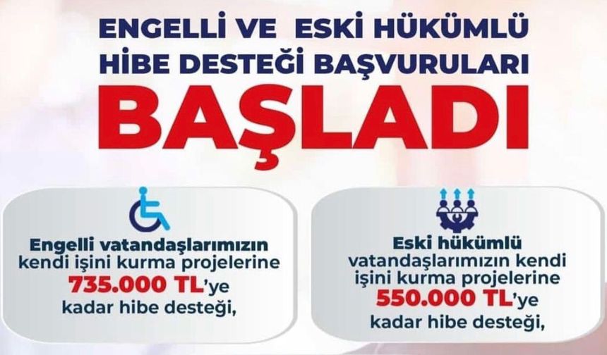Engelli ve Eski Hükümlülere 2026 Hibe Desteği Başladı! 905 Bin TL’ye Kadar Destek Verilecek