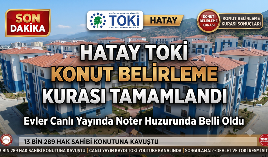 TOKİ Hatay Konut Belirleme Kurası Tamamlandı: Evler Belli Oldu