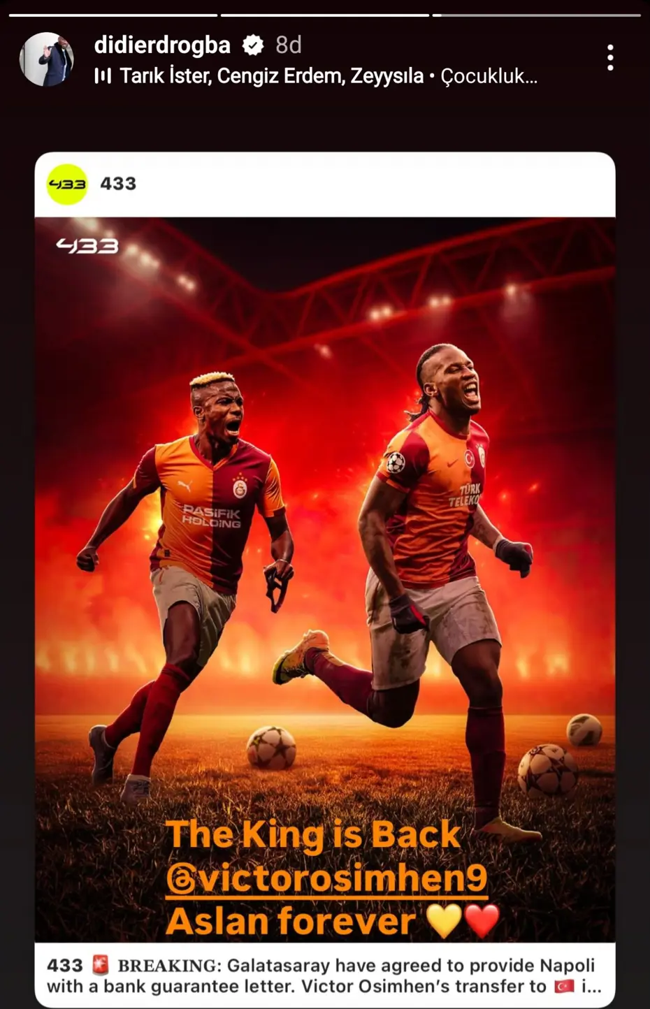 Drogba’dan Osimhen’li Paylaşım