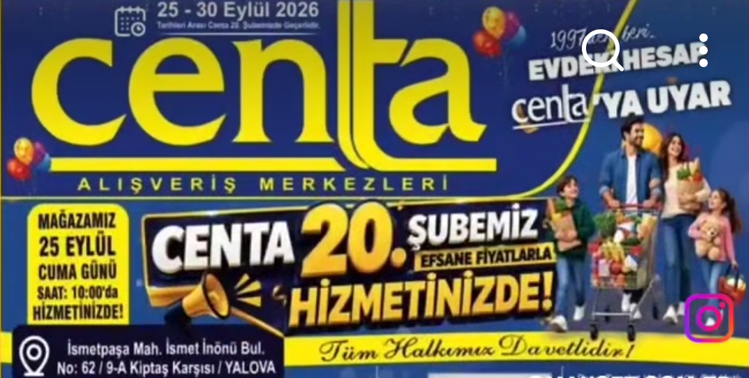 CENTA Yeni şubeside 25-30 Eylül arasında AÇILIŞA ÖZEL FIRSATLARI KAÇIRMAYIN!