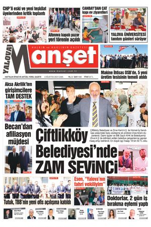 Manşet Gazetesi - 04.08.2023 Manşeti